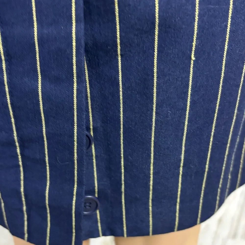 Metrostyle Vintage 90’s Dark Blue‎ Pinstriped Blazer and Skirt Ensemble Suit